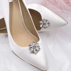 Lace & Favour Petal Silber Kristall Blume Schuhclips* Geschenke Für Die Braut | Schuhclips