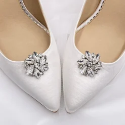 Lace & Favour Petal Silber Kristall Blume Schuhclips* Geschenke Für Die Braut | Schuhclips