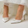 Perfect Bridal Pippa Färbbare Elfenbein Satin Perle Brosche Hochhackige Schuhe* Hochzeitsschuhe | Hochhackige Schuhe