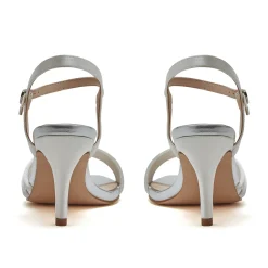 Rainbow Club R Kollektion Dakota Elfenbein Satin Riemchensandalen mit mittlerem Absatz* Weiße Ballschuhe | Abschlussball-sandalen