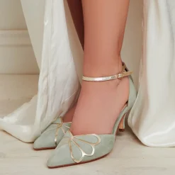 Rachel Simpson Anais Mint Wildleder niedrige Ferse Knöchelriemen Gericht Schuhe* Schuhe Für Hochzeitsgäste | Schuhe Für Die Mutter Der Braut