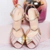 Rachel Simpson Aurelia Sandalen aus puderrosa Wildleder und goldenem Leder* Schuhe Für Hochzeitsgäste | Schuhe Für Die Mutter Der Braut