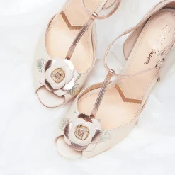 Rachel Simpson Gabriella Blush Elfenbein Leder T-Bar Hochzeit Schuhe* Hochzeitsschuhe | Designer-hochzeitsschuhe