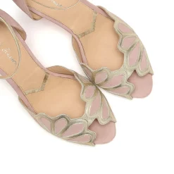 Rachel Simpson Isadora Puderrosa Wildleder-Sandalen mit niedrigem Absatz und Knöchelriemen* Schuhe Für Hochzeitsgäste | Schuhe Für Die Mutter Der Braut