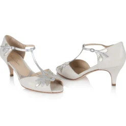 Rachel Simpson Isla Elfenbein Leder Vintage T-Bar Hochzeit Schuhe* Schuhe Für Hochzeitsgäste | Schuhe Für Die Mutter Der Braut