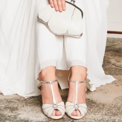 Rachel Simpson Mimosa Elfenbein Leder Vintage T-Bar Hochzeit Schuhe* Hochzeitsschuhe | Hochhackige Schuhe