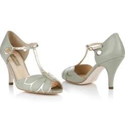 Rachel Simpson Mimosa Mint Leder Vintage T-Bar Hochzeit Schuhe* Hochzeitsschuhe | Designer-hochzeitsschuhe