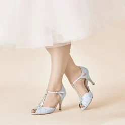 Rachel Simpson Mimosa Powder Blue Leder Vintage T-Bar Hochzeit Schuhe* Schuhe Für Hochzeitsgäste | Hochzeitsschuhe