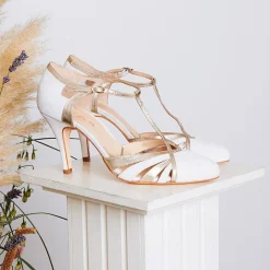 Rachel Simpson Paloma Elfenbein Wildleder Vintage T-Bar Schuhe* Schuhe Für Hochzeitsgäste | Hochzeitsschuhe