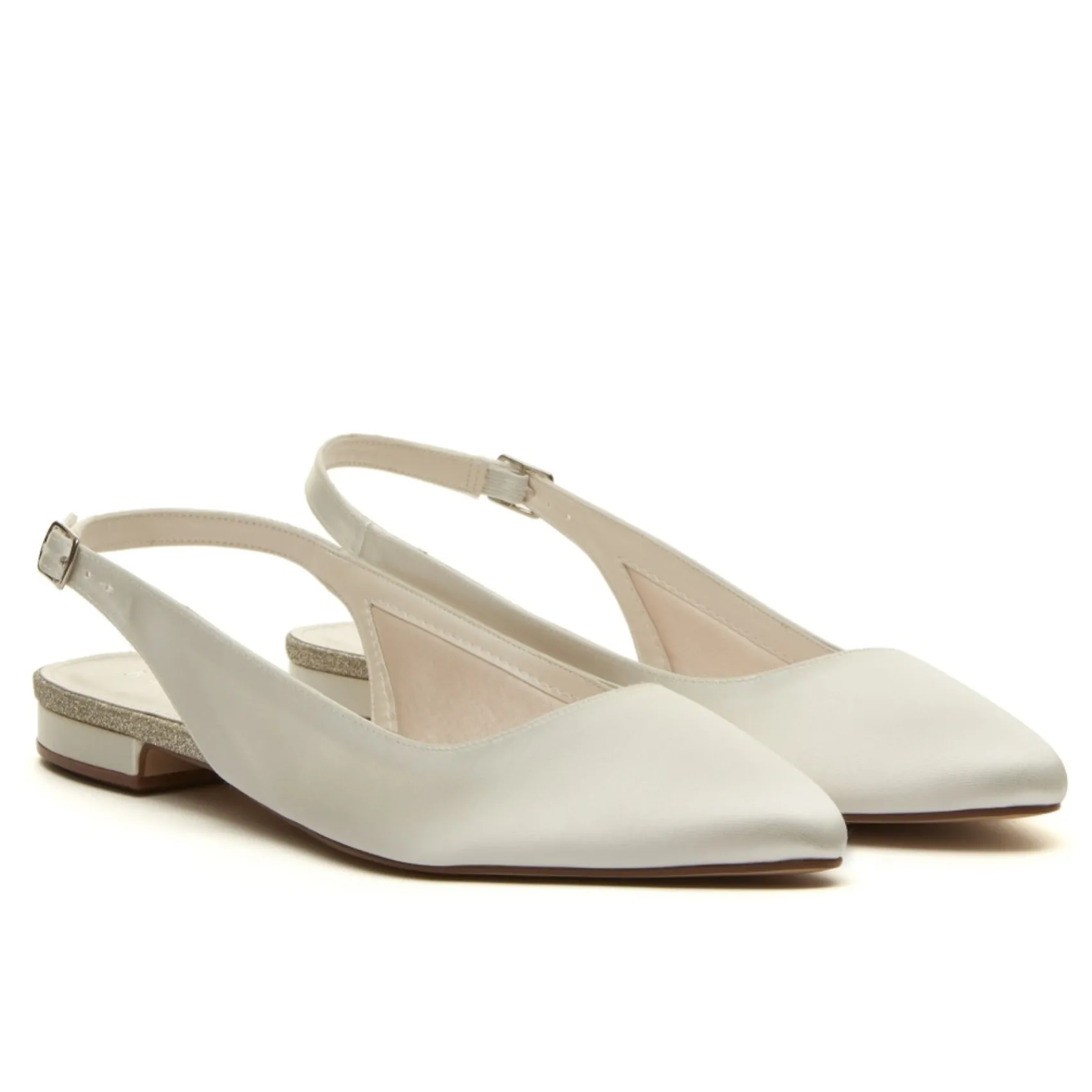 Rainbow Club Alise Färbbare Elfenbeinfarbene Satin Slingback Spitze Pumps* Schuhe Für Brautjungfern | Hochzeitsschuhe