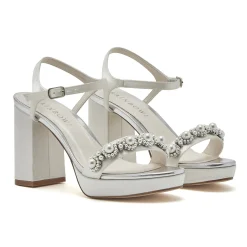 Rainbow Club Amara Elfenbein Satin Perlen Blockabsatz Plateau Sandalen* Schuhe Für Hochzeitsgäste | Schuhe Für Brautjungfern