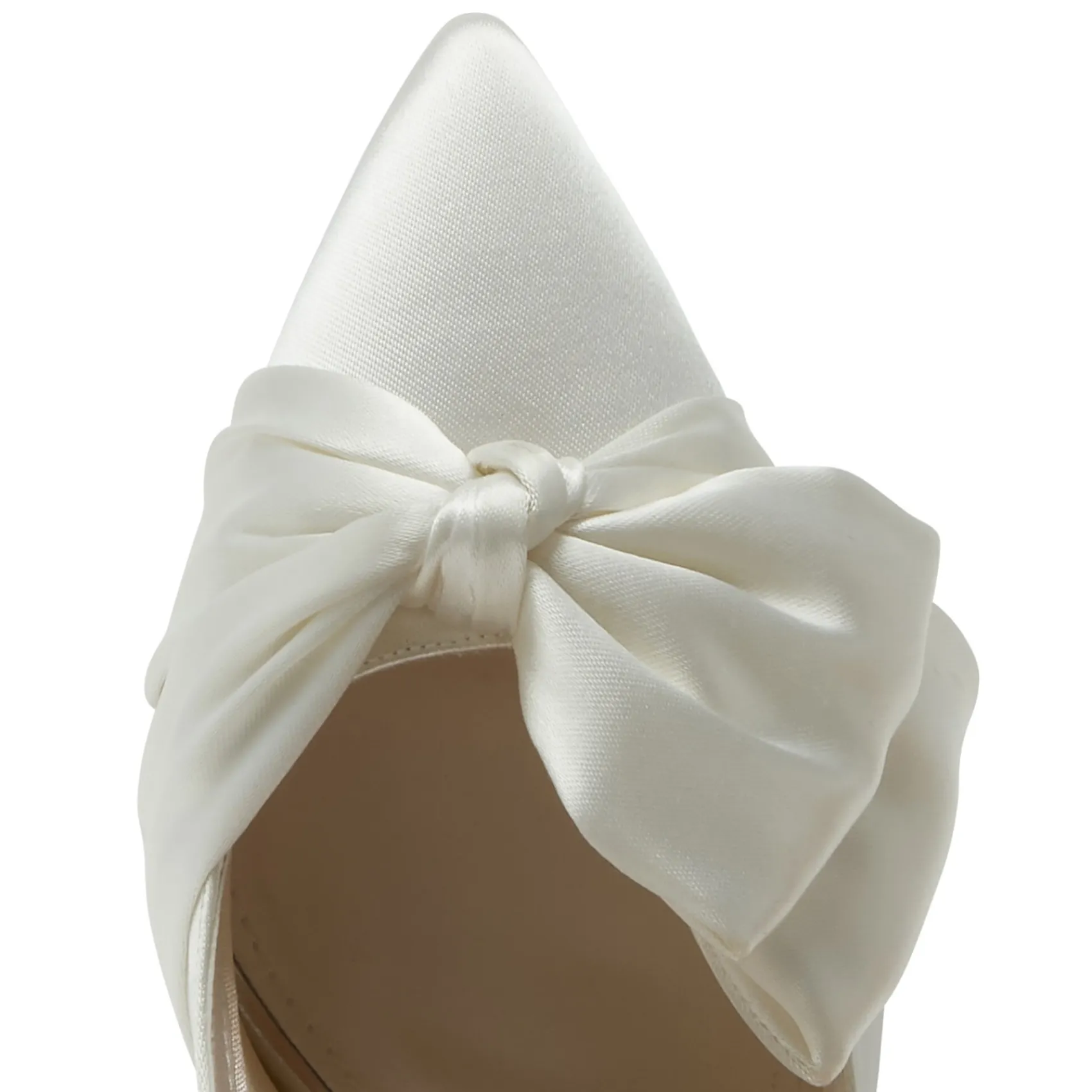 Rainbow Club Arabella Elfenbein Satin Asymmetrische Schleife Mittlere Ferse Gericht Schuhe* Hochzeitsschuhe | Schuhe Mit Mittlerem Absatz
