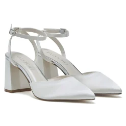 Rainbow Club Aria Färbbar Elfenbein Satin Slingback Riemchen Blockabsatz* Schuhe Für Hochzeitsgäste | Hochzeitsschuhe