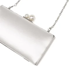 Rainbow Club Beau Dyeable Elfenbein Satin Box Clutch Bag mit Perlenschließe* Hochzeit Handtaschen
