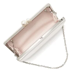 Rainbow Club Beau Dyeable Elfenbein Satin Box Clutch Bag mit Perlenschließe* Hochzeit Handtaschen