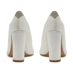 Rainbow Club Billie II Elfenbeinfarbene Satin Schuhe mit Blockabsatz und breiter Passform* Hochzeitsschuhe | Hochhackige Schuhe