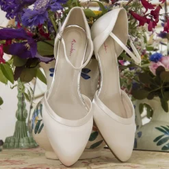 Rainbow Club Brianna Färbbare Elfenbeinfarbene Satin Riemchen Schuhe* Hochzeitsschuhe | Schuhe Mit Niedrigem Absatz