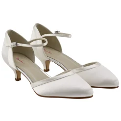 Rainbow Club Brianna Färbbare Elfenbeinfarbene Satin Riemchen Schuhe* Hochzeitsschuhe | Schuhe Mit Niedrigem Absatz