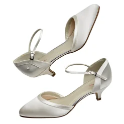 Rainbow Club Brianna Färbbare Elfenbeinfarbene Satin Riemchen Schuhe* Hochzeitsschuhe | Schuhe Mit Niedrigem Absatz