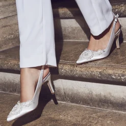 Rainbow Club Bridgitte Elfenbein Satin verschönert spitzen Schuhe* Schuhe Für Die Mutter Der Braut | Hochzeitsschuhe