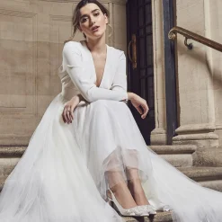 Rainbow Club Bridgitte Elfenbein Satin verschönert spitzen Schuhe* Schuhe Für Die Mutter Der Braut | Hochzeitsschuhe