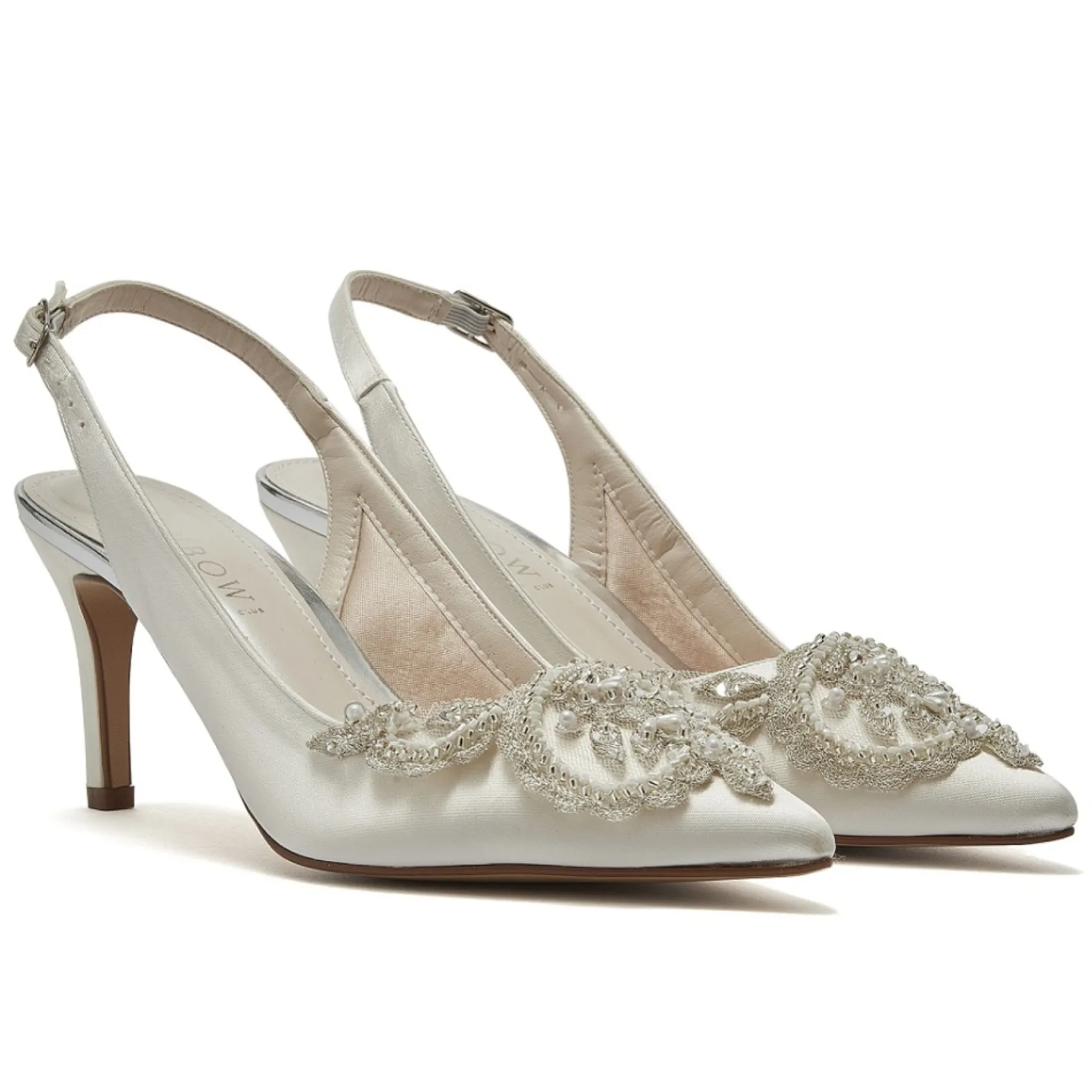 Rainbow Club Bridgitte Elfenbein Satin verschönert spitzen Schuhe* Schuhe Für Die Mutter Der Braut | Hochzeitsschuhe