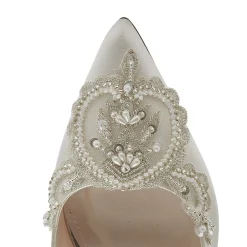 Rainbow Club Bridgitte Elfenbein Satin verschönert spitzen Schuhe* Schuhe Für Die Mutter Der Braut | Hochzeitsschuhe