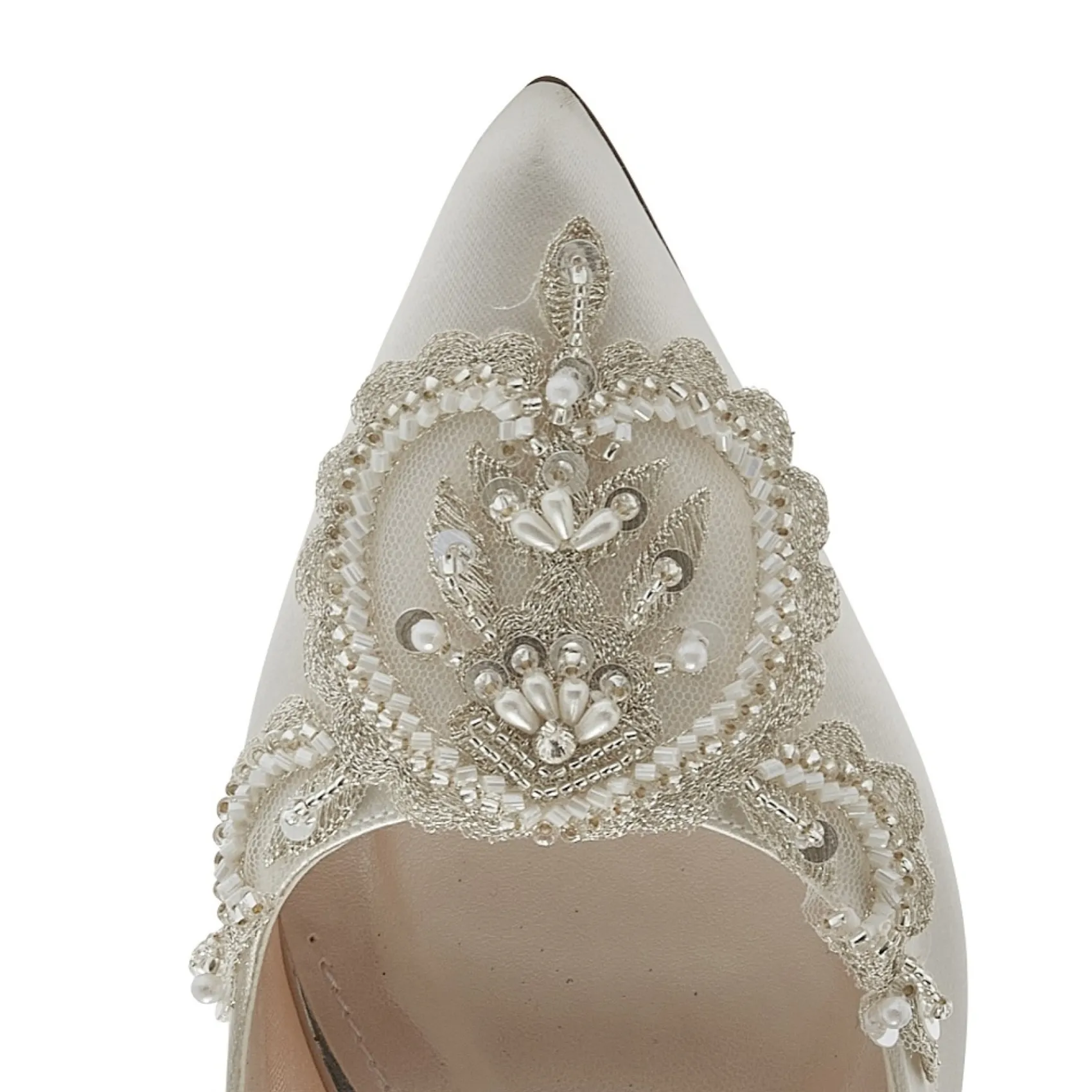 Rainbow Club Bridgitte Elfenbein Satin verschönert spitzen Schuhe* Schuhe Für Die Mutter Der Braut | Hochzeitsschuhe