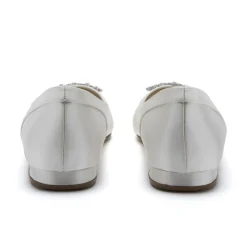 Rainbow Club Dulcie Färbbare elfenbeinfarbene Satin Pumps mit Kristallbrosche* Hochzeitsschuhe | Schuhe Zum Färben