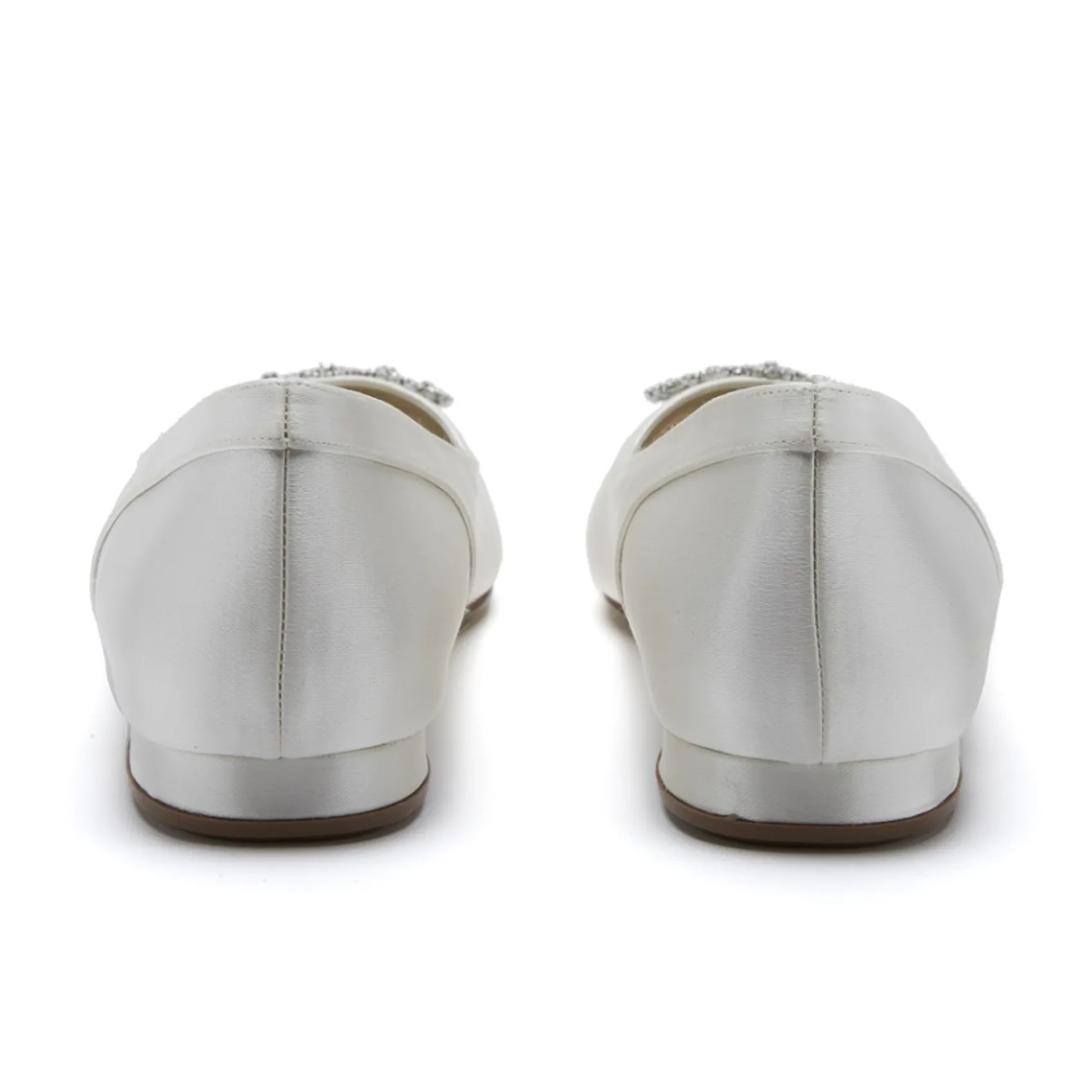 Rainbow Club Dulcie Färbbare elfenbeinfarbene Satin Pumps mit Kristallbrosche* Hochzeitsschuhe | Schuhe Zum Färben