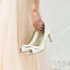 Rainbow Club Eloisa Färbbarer elfenbeinfarbener Satin und PVC Peep Toes* Hochzeitsschuhe | Hochhackige Schuhe