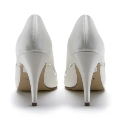 Rainbow Club Eloisa Färbbarer elfenbeinfarbener Satin und PVC Peep Toes* Hochzeitsschuhe | Hochhackige Schuhe