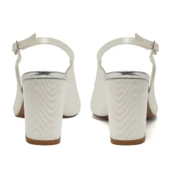 Rainbow Club Faith Färbbare Elfenbein Satin Breite Passform Slingback Block Heels* Schuhe Für Die Mutter Der Braut | Schuhe Für Brautjungfern