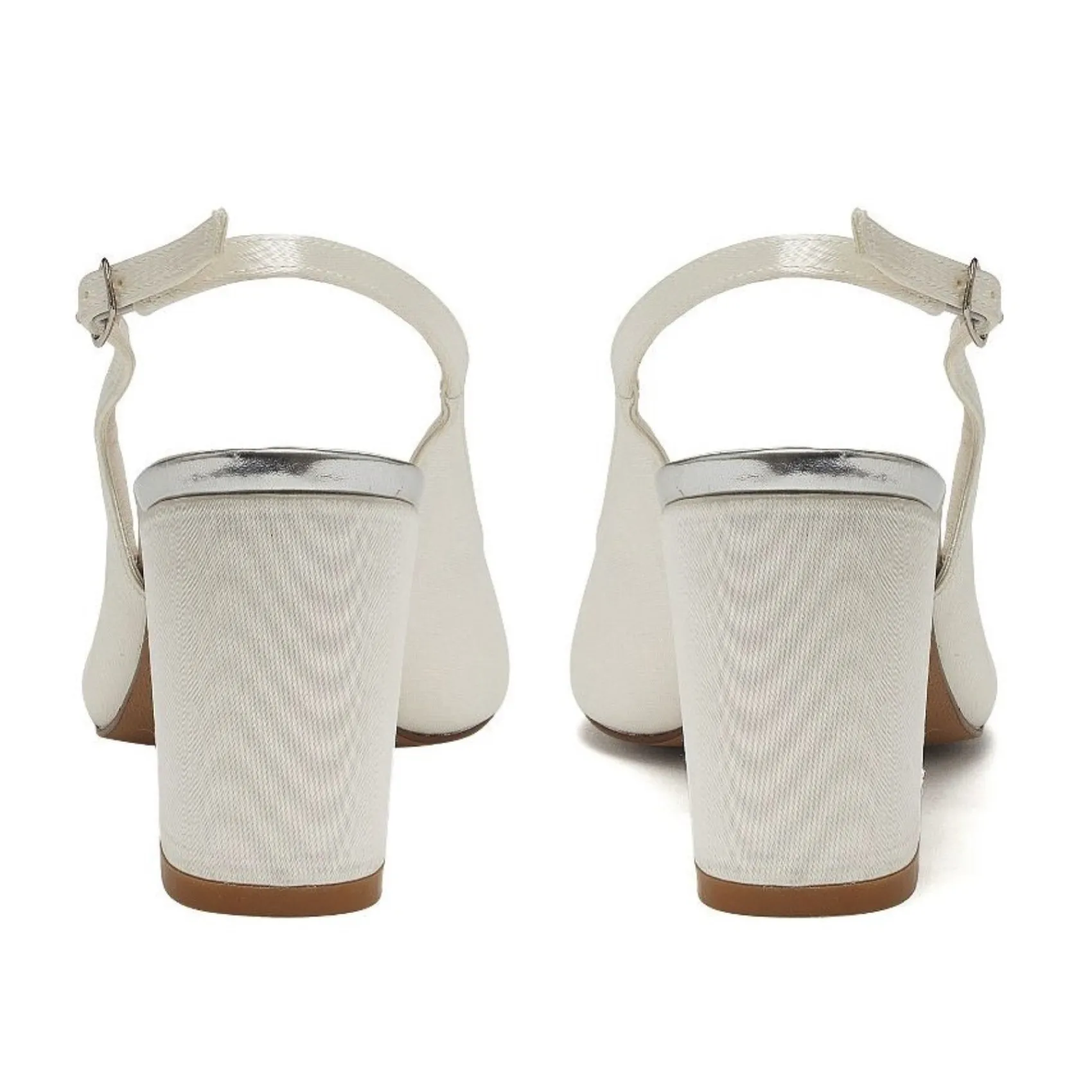 Rainbow Club Faith Färbbare Elfenbein Satin Breite Passform Slingback Block Heels* Schuhe Für Die Mutter Der Braut | Schuhe Für Brautjungfern