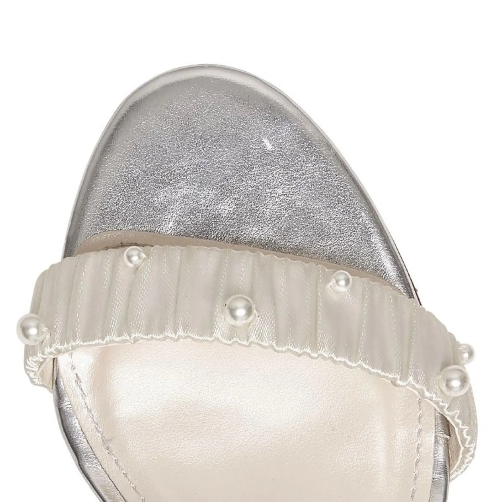 Rainbow Club Florence Elfenbein Satin Sandalen mit mittlerem Blockabsatz und Perle* Schuhe Für Hochzeitsgäste | Schuhe Für Brautjungfern