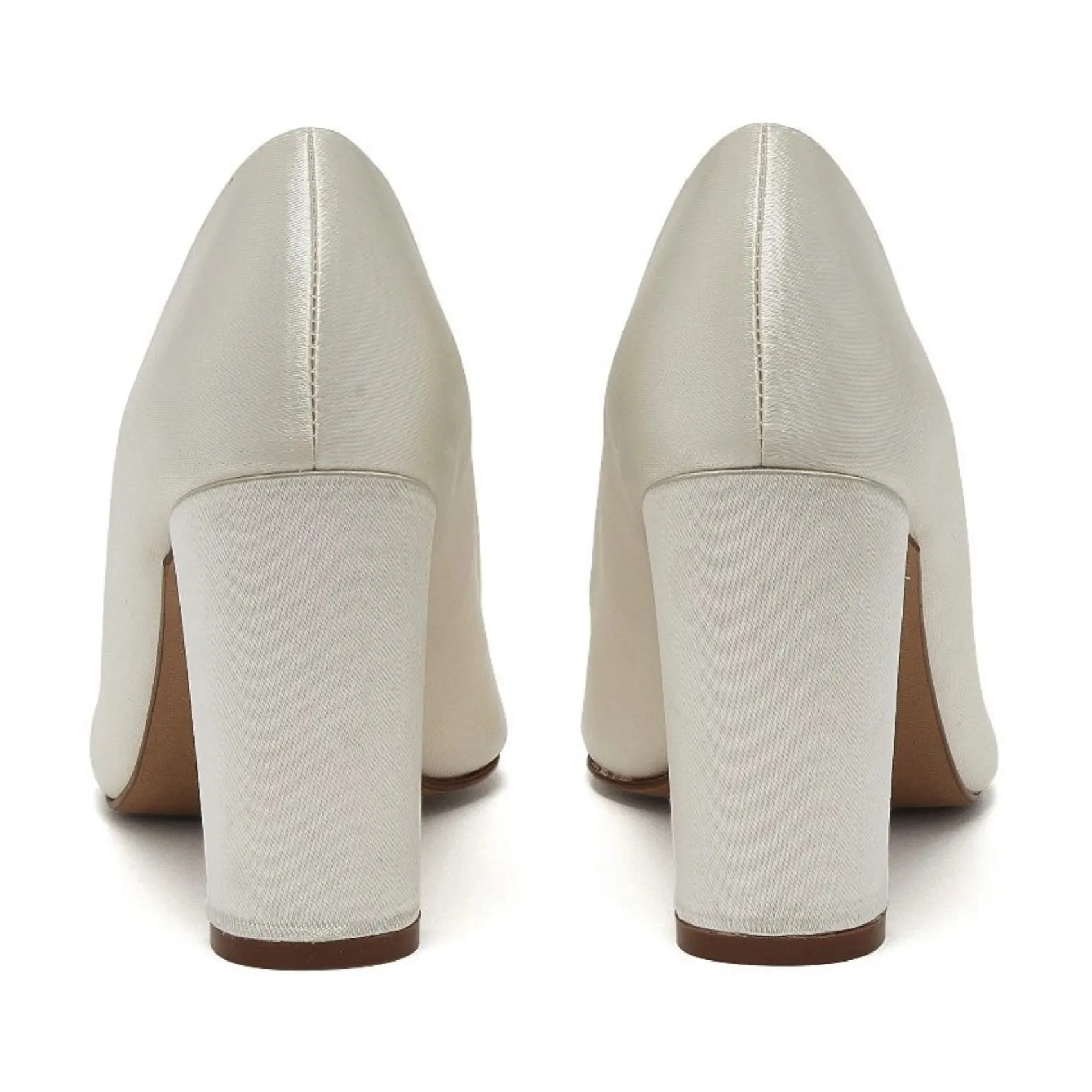 Rainbow Club Frances Färbbare Elfenbein Satin Blockabsatz Schuhe* Hochzeitsschuhe | Hochhackige Schuhe