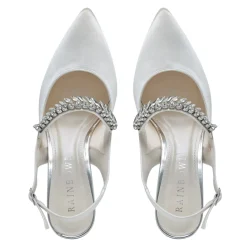 Rainbow Club Freya Elfenbein glitzernde Slingback Block Heels (Weite Passform)* Hochzeitsschuhe | Hochhackige Schuhe