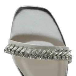 Rainbow Club Freya Färbbare Elfenbein Satin Glitzernde Flache Sandalen* Glitzernde Ballschuhe | Weiße Ballschuhe