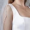 Rainbow Club Gazania Bestickte Scalloped Rand Taille Länge Schleier* Einstufige Schleier | Ellenbogenlange Schleier