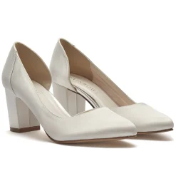 Rainbow Club Harriet Einfärbbare Elfenbein Satin Blockabsatz Hofschuhe* Hochzeitsschuhe | Schuhe Mit Mittlerem Absatz