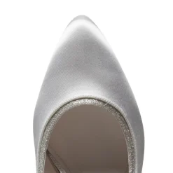 Rainbow Club Jara Elfenbeinfarbene Satin- und Silberglitzer-Schuhe mit breiter Passform* Schuhe Für Die Mutter Der Braut | Hochzeitsschuhe