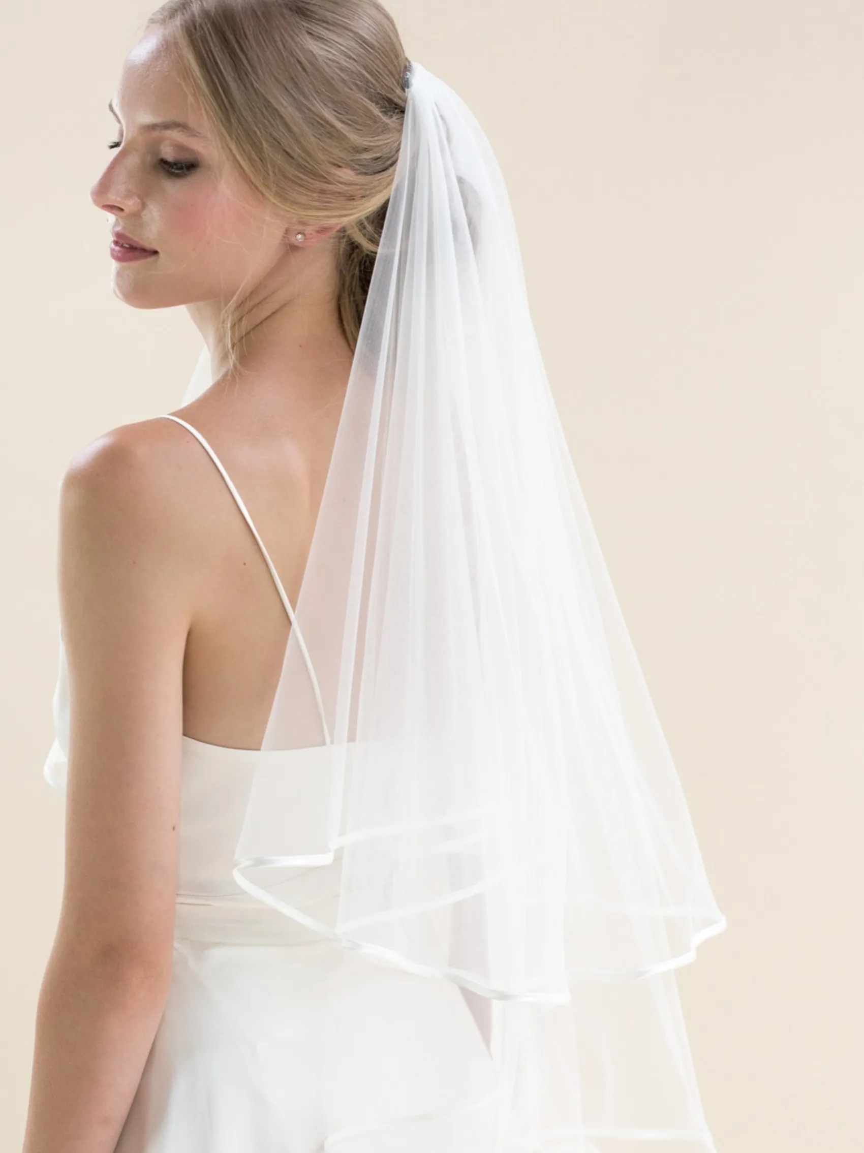 Rainbow Club Jessamy Zweistöckiger Schleier mit Satinrand | Jessamy Veil* Zweistufiger Schleier | Fingerspitzen-schleier