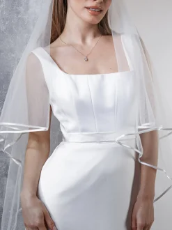 Rainbow Club Jessamy Zweistöckiger Schleier mit Satinrand | Jessamy Veil* Zweistufiger Schleier | Fingerspitzen-schleier
