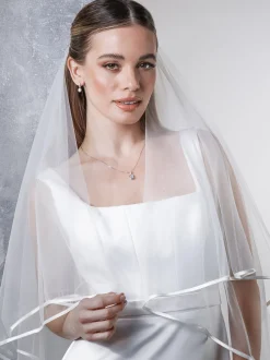 Rainbow Club Jessamy Zweistöckiger Schleier mit Satinrand | Jessamy Veil* Zweistufiger Schleier | Fingerspitzen-schleier