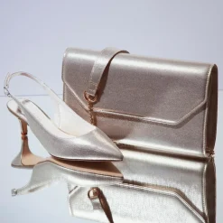 Rainbow Club Joni Gold Glitzernde Slingback Kitten Heels* Schuhe Für Hochzeitsgäste | Schuhe Für Die Mutter Der Braut