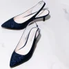 Rainbow Club Joni Navy Moiré Slingback Kitten Heels* Schuhe Für Die Mutter Der Braut | Schuhe Mit Niedrigem Absatz