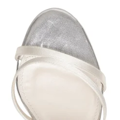 Rainbow Club Lena Elfenbein Satin Perle Knöchelriemen Blockabsatz Sandalen* Schuhe Für Brautjungfern | Hochzeitsschuhe