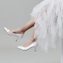 Rainbow Club Lexi Färbbare Elfenbeinfarbene Satin-Hochzeitsschuhe (Weite Passform)* Schuhe Für Die Mutter Der Braut | Hochzeitsschuhe