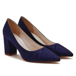 Rainbow Club Maeve Navy Moire Blockabsatz Pumps* Schuhe Für Hochzeitsgäste | Schuhe Für Die Mutter Der Braut