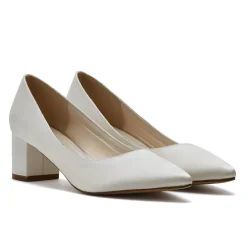 Rainbow Club Mai Färbbar Elfenbein Satin Niedriger Blockabsatz Spitze Courts* Schuhe Für Die Mutter Der Braut | Hochzeitsschuhe